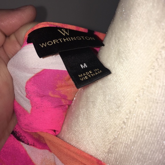 Worthington Pink & Orange Floral Blouse - Picture 4 of 4